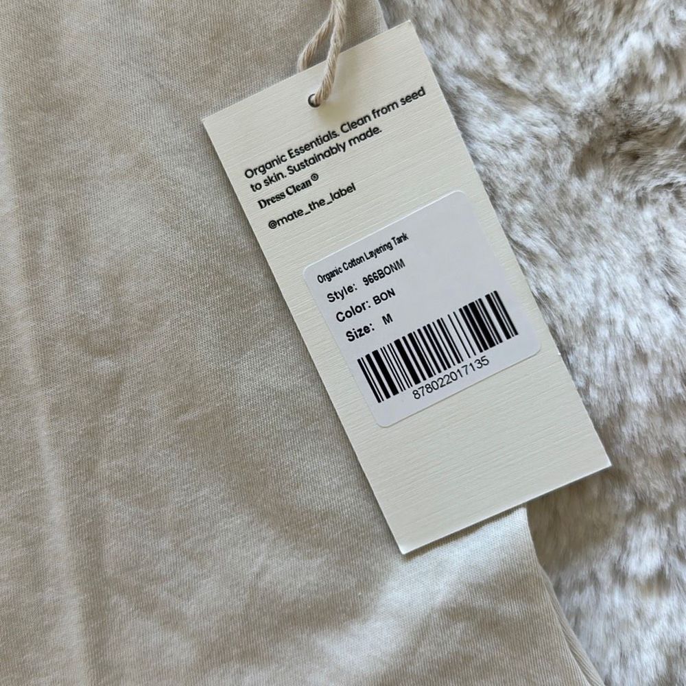 MATE the Label Organic Cotton Layering Tank in Bone Size M - Picture 3 of 6